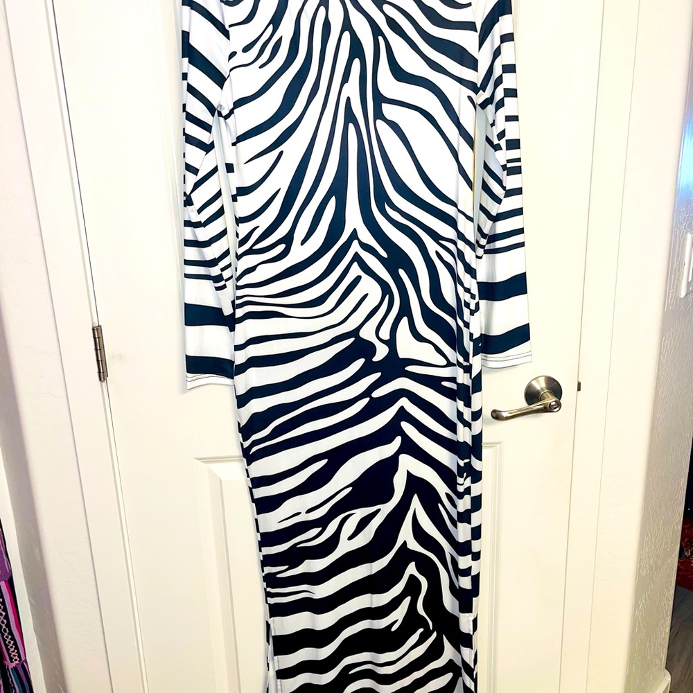 Zebra Print Maxi Dress